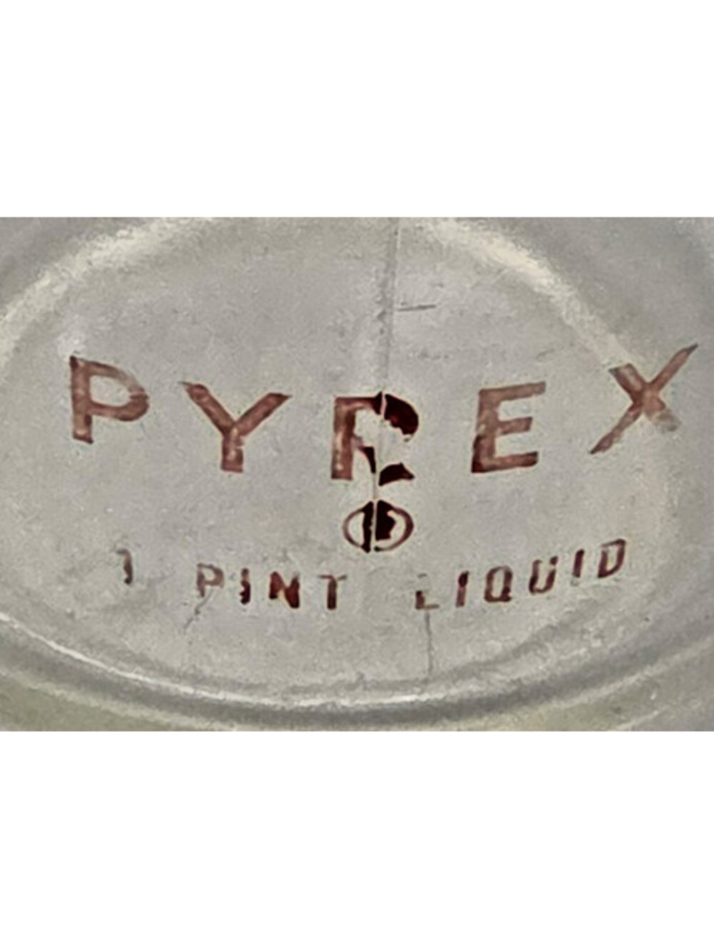 Vintage PYREX 516 2 Cup 1 Pint Red Letter Glass Measuring Cup USA Made 1940s